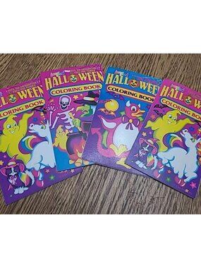 NEW Unused Vintage Lisa Frank Halloween Coloring Book Set of 4 HTF